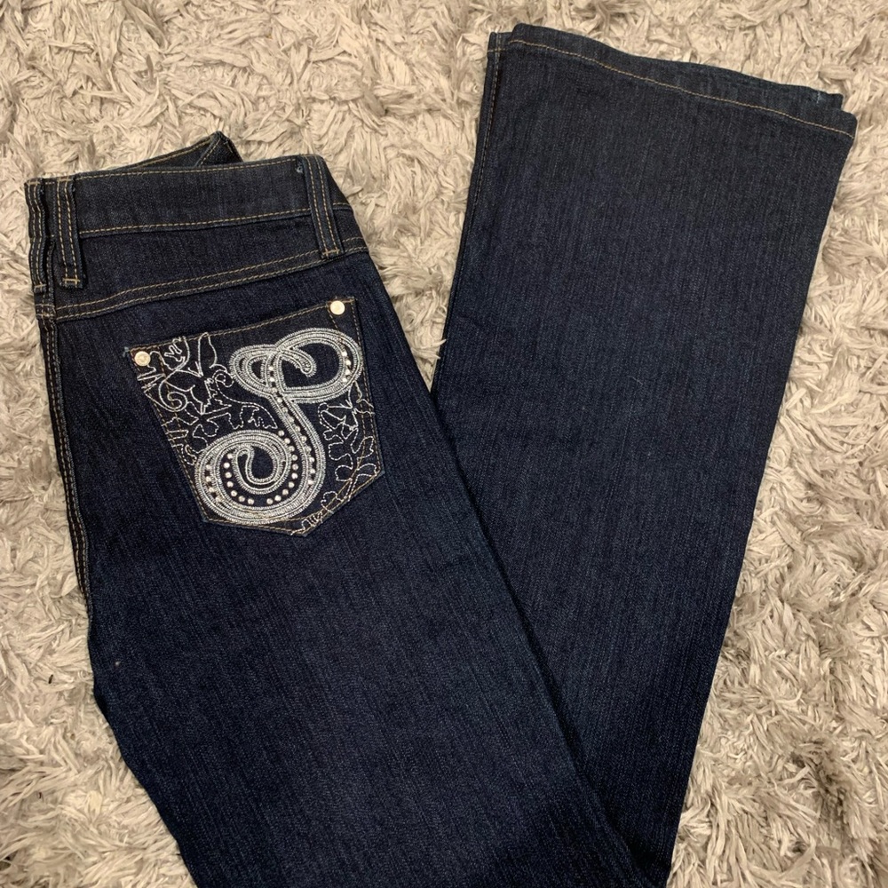 Y2K south pole low rise dark denim jeans size 9